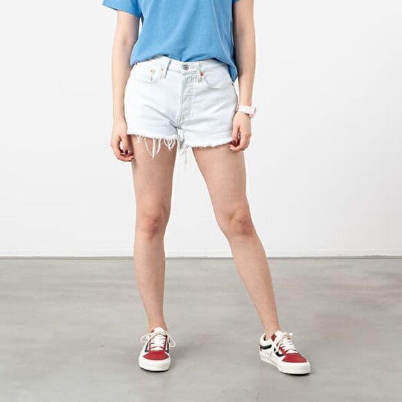 Levi’s High-Waisted Shorts 501 High-Rise Women’s Waist Size 32 White Distressed - Picture 10 of 10